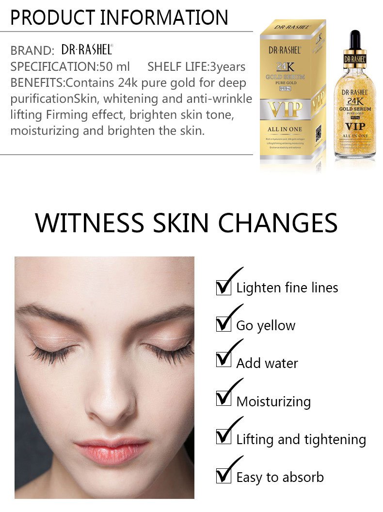 سيروم بخلاصة الذهب عيار 24 و كولاجين مقاوم للتجاعيد ومبيض ومرطب - الصورة 3